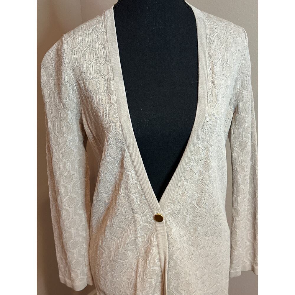 Calvin Klein Sand Long One Button Cardigan Size Small